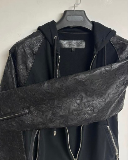  CHROME HEARTS(クロムハーツ)LETTERMAN STAR レターマン クロスボール レザー パッチブルゾンジャケット 