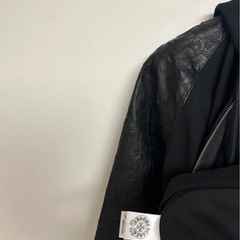  CHROME HEARTS(クロムハーツ)LETTERMAN STAR レターマン クロスボール レザー パッチブルゾンジャケット ブラックの画像