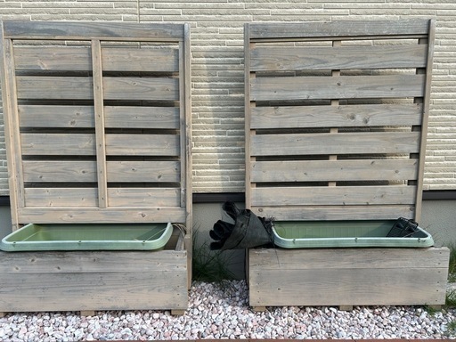 ガーデンフェンス2台　プランター有無どちらでも