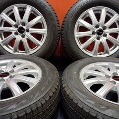 【BS BLIZZAK VRX2 195/65R15】スタッドレス【BS BALMINUM 15インチ 6J5HPCD100+43】21年製 バリ溝 プリウス等　(KTN481)の画像