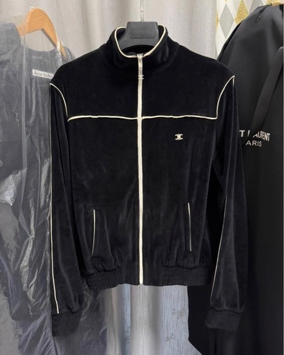 CELINE　ベルベットトラックスーツジャケット　Mセリーヌジャージベロア