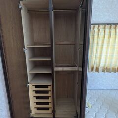 木製クローゼット ダークブラウン 府中家具の画像