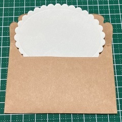 ダイカットクラフト紙封筒　メッセージカード　シール　ハンドメイドの画像