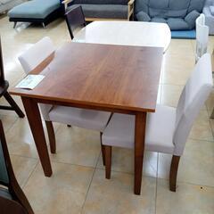 値下げしました！リユースのサカイ太田店★ジモティ割あり★  ダイニングセット ブラウン木目 H74.5×D75×W75 クリーニング済み OJ10736の画像
