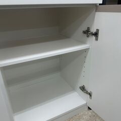 ★リユースのサカイ高崎店★TJ12592  食器棚 白 H110.5×D39.5×W75 クリーニング済みの画像
