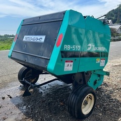タカキタ ロールベーラ 電動　リモコン RB-510 トラクター アタッチメント ロールベーラー ミニ 小型集草機 畜産　飼料　藁　結束 牧草 ロール 梱包　ジョイント付き　程度良好　宮崎の画像