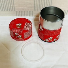 【美品】和風昭和レトロ花柄 茶葉入れ 日本茶用品　日用品茶器 お茶の画像