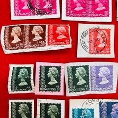 香港切手 海外切手 外国切手 ヴィンテージ イギリス領 使用済切手　消印有 レトロ エリザベス女王 の画像