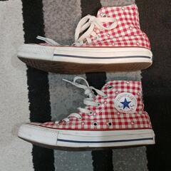 CONVERSE　ギンガムチェックスニーカー　23.5cmの画像