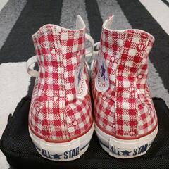 CONVERSE　ギンガムチェックスニーカー　23.5cmの画像