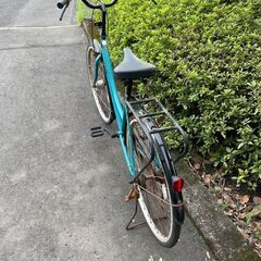 自転車　No.422　水色　26インチ　シティサイクル　※フォーク歪みあり　【リサイクルショップどりーむ天保山店】の画像