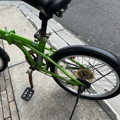 折りたたみ自転車　グリーンの画像