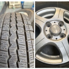 145R12 6PR スタッドレスタイヤ　アルミホイール　エブリー、ハイゼット等の画像
