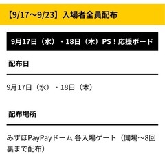 【1枚も可能】9/17 ホークスvsライオンズ 指定席引換券の画像