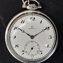 札幌【OMEGA 懐中時計 スモールセコンド 手巻き】ケース幅約46mm ステンレススチール プラスチック風防 機械式 オメガ 北20条店の画像