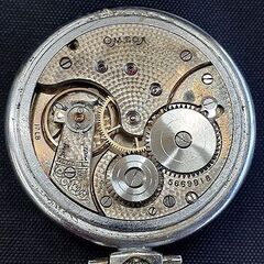 札幌【OMEGA 懐中時計 スモールセコンド 手巻き】ケース幅約46mm ステンレススチール プラスチック風防 機械式 オメガ 北20条店の画像