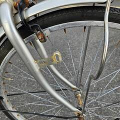 リサイクルショップどりーむ荒田店 No458　自転車　シティサイクル　26インチ　シルバー　エコチャリNo22106Uの画像