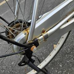 リサイクルショップどりーむ荒田店 No458　自転車　シティサイクル　26インチ　シルバー　エコチャリNo22106Uの画像