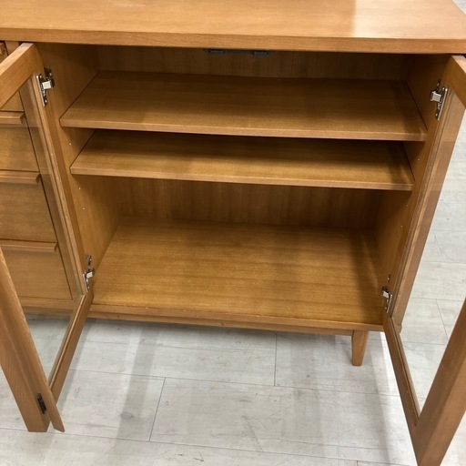 キャビネット　2枚扉　4段　ナチュラル【トレファク堺福田店】