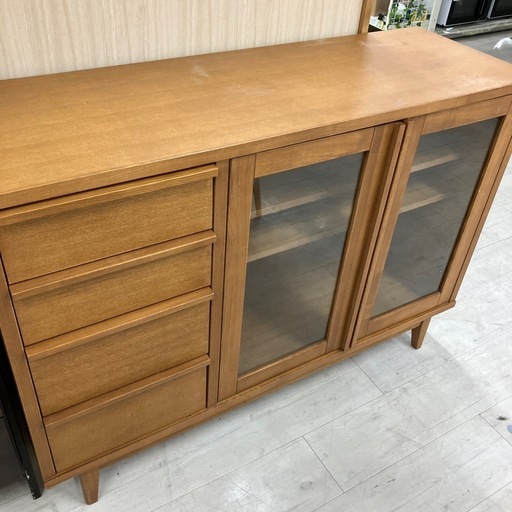 キャビネット　2枚扉　4段　ナチュラル【トレファク堺福田店】