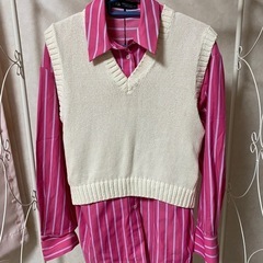 ZARA 長袖 ピンク シャツ 新品の画像