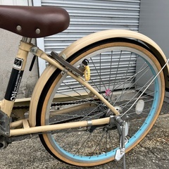 ⭐︎ドリーム2号館⭐︎中古自転車/22インチ/ベージュの画像