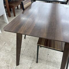 ★リユースのサカイ高崎店★TJ12613  2人掛けダイニングセット 茶 H70.5×D75×W120 クリーニング済みの画像