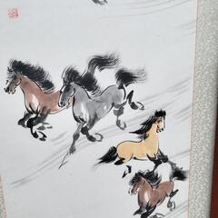 値下げ可 中国 額装 馬 縁起物 インテリア 中華の画像