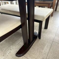 ★リユースのサカイ高崎店★TJ12614  4人掛けダイニングセット ダークブラウン H71×D90×W148 クリーニング済みの画像