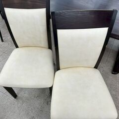 ★リユースのサカイ高崎店★TJ12614  4人掛けダイニングセット ダークブラウン H71×D90×W148 クリーニング済みの画像
