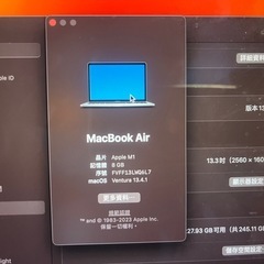 MacBook air m1チップの画像