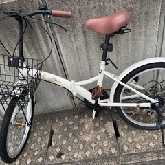 折りたたみ自転車 20インチ カゴ付き サビあり（京都）の画像