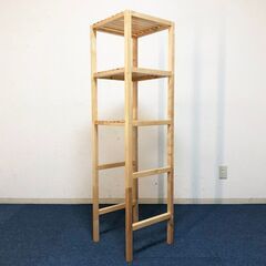 イケア 木製ラック MOLGER バーチ無垢材・透明ポリウレタンIKEA 収納ラック 3段モルゲル オープン棚 展示品・アウトレットの画像