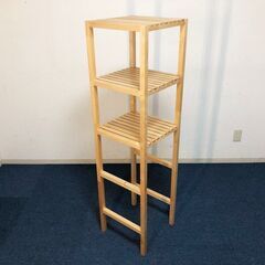 イケア 木製ラック MOLGER バーチ無垢材・透明ポリウレタンIKEA 収納ラック 3段モルゲル オープン棚 展示品・アウトレットの画像