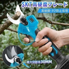 電動剪定バサミ 21V切断径30mmのコードレス充電式定バサミ 【2000mAh大容量バッテリー 2個付き】 切断回数と残量表示ディスプレーブラシレスモーター搭載の画像