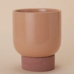 スサン 受け皿付き 直径16cm 植木鉢 ガーデン雑貨 ピンクベージュの画像