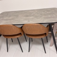 石目調　グレー　ダイニングテーブルのみの画像