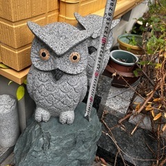 ふくろう　石像　２個セットの画像
