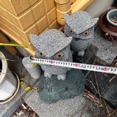 ふくろう　石像　２個セットの画像