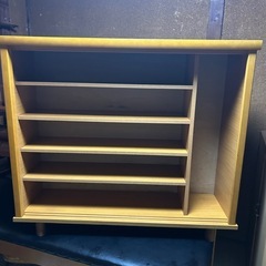 昭和レトロ 窓枠型扉5段 木製下駄箱 シューズラック サイドボード 古家具の画像