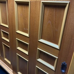 昭和レトロ 窓枠型扉5段 木製下駄箱 シューズラック サイドボード 古家具の画像