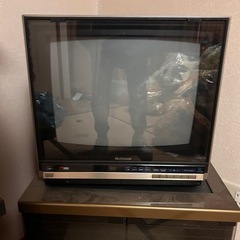 昔のテレビ、テレビ台セットの画像