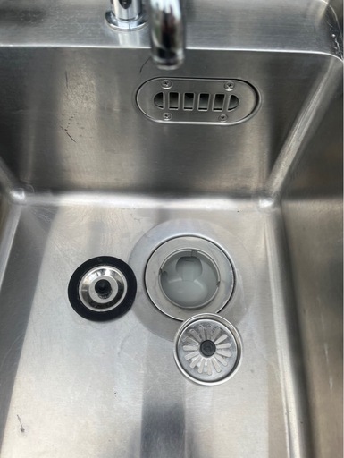 特注品 業務用 1槽シンク ２口蛇口付き 幅450×奥700×高さ850(mm) 一層シンク 一層 1層 一槽 店舗 厨房機器 流し台 扉付き 大阪