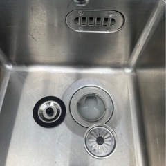 特注品 業務用 1槽シンク ２口蛇口付き 幅450×奥700×高さ850(mm) 一層シンク 一層 1層 一槽 店舗 厨房機器 流し台 扉付き 大阪の画像