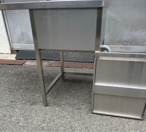 特注品 業務用 台付き 1槽シンク 混合水栓 蛇口付き 幅1120