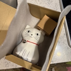 小倉陶器猫型徳利と水玉カップセットの画像