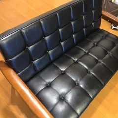 カリモク60 2人がけソファ　オットマン付の画像