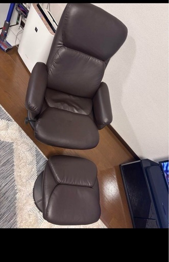 リクライニングチェア オットマン付き　B-02 オットマン付き リクライニングチェア B-02 ダークブラウン系の通販