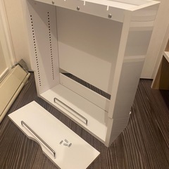 ケーブルボックス　ホワイト 棚板調節可の画像