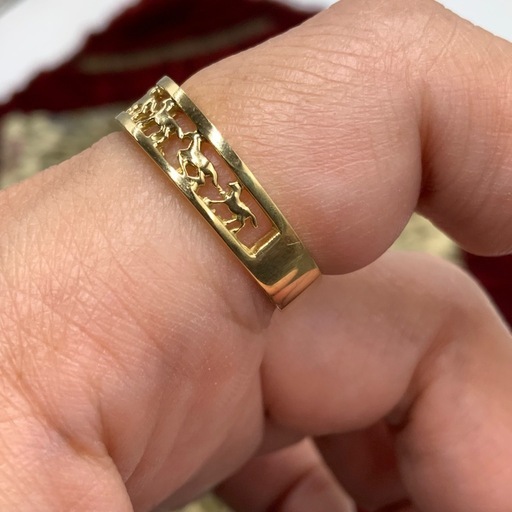 K18 馬　ダイヤリング　4.8g 約20.5号　 0.01ct